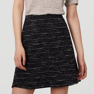 Ann Taylor LOFT Tweed Flippy Skirt Black White 4